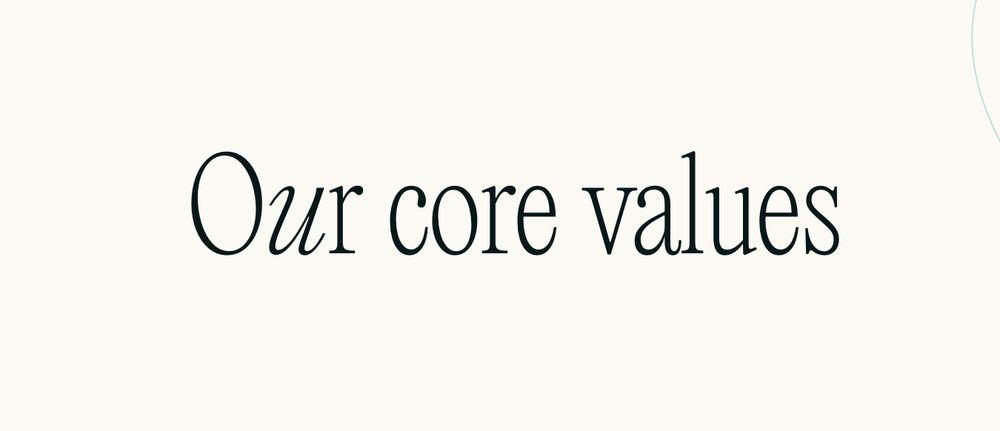 screenshot of "Our core values" section of the Perplexity's Comet browser's home page