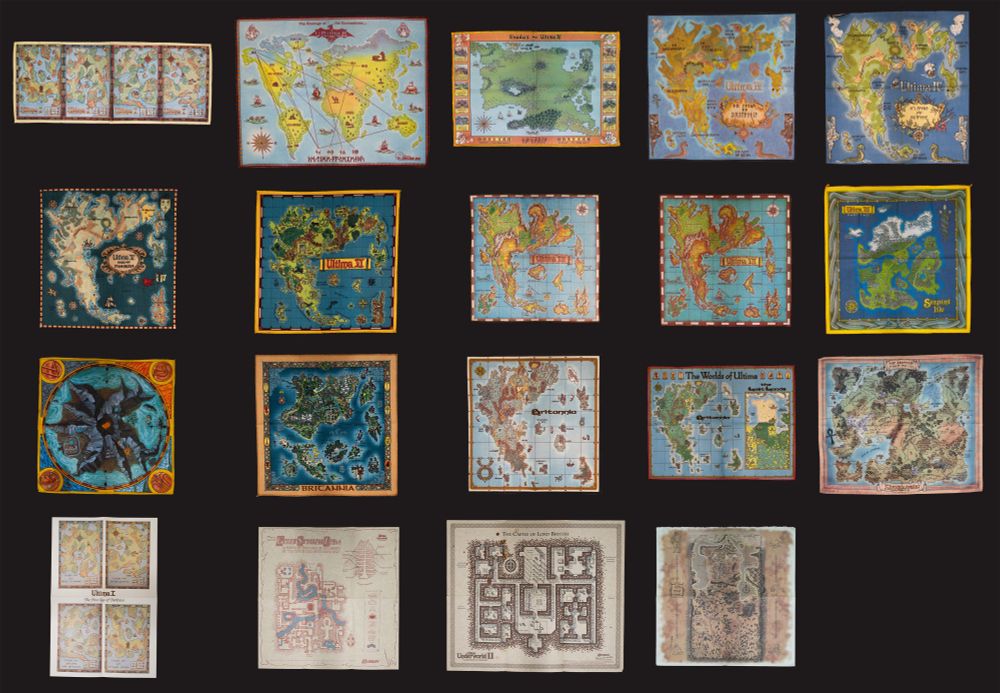 All cloth Ultima maps (plus a few paper ones)