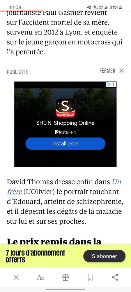 Publicité pour Shein