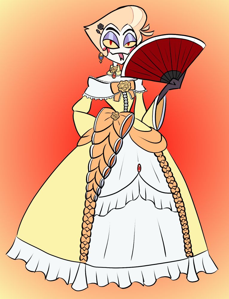 Lucifer dressed as Riliane Lucifen d'Autriche (Rin Kagamine) from Daughter of Evil