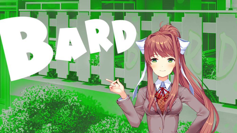 A titlecard in the style of the opening of Persona 5 Strikers, designed for Monika in the Persona 5 x Doki Doki Literature Club crossover fanfic Cognitio Ergo Sum.