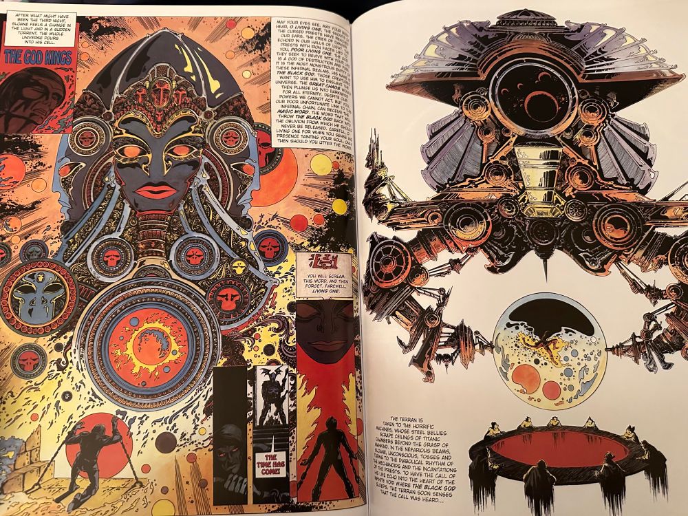 Art by Druillet, fantastic space gods and technologies