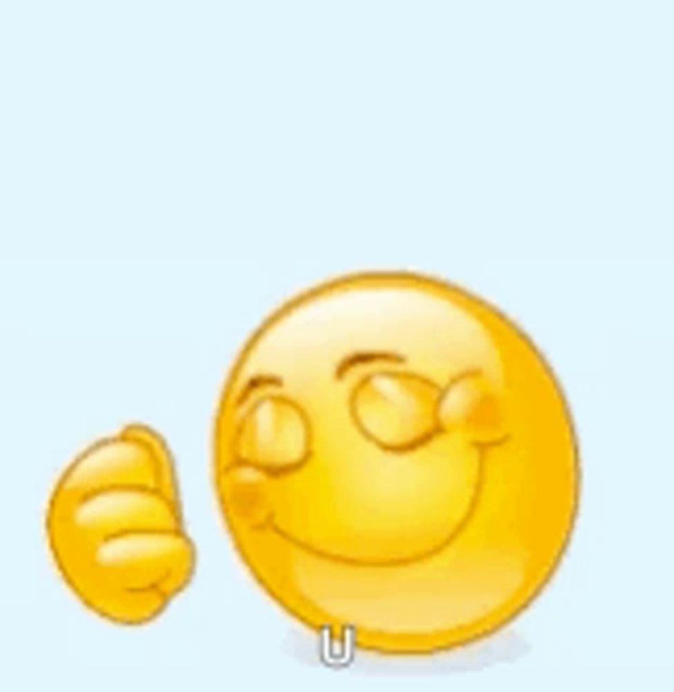 a smiling smiley face is giving a thumbs up sign .