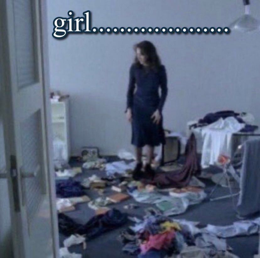 Screenshot from Possession (1981) with added text “girl………………..”