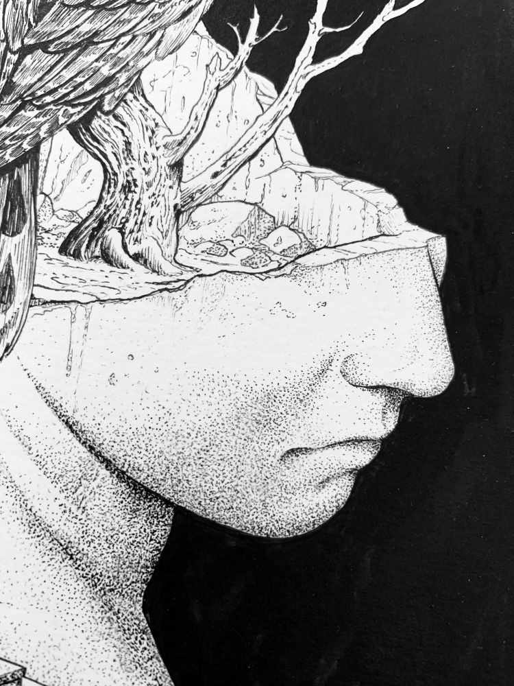 Brush and ink drawing 