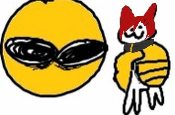 image of an emoji with extremely dilated pupils gripping a little cat edited to look like g'raha tia