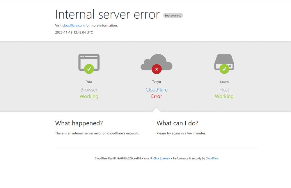自称Xのエラー画面
