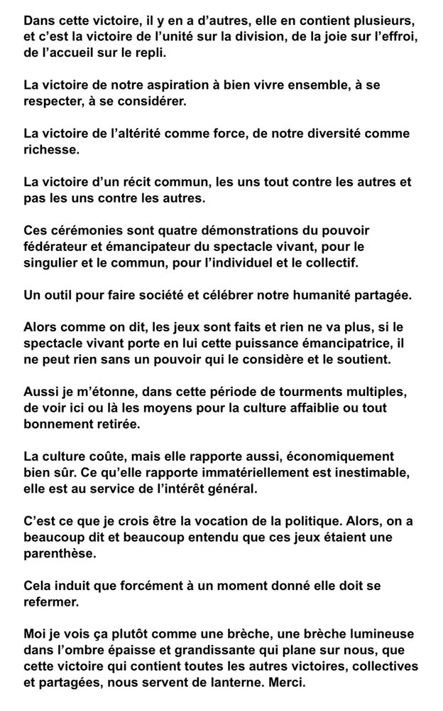 Fin du discours de Thomas Jolly 