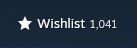 A screenshot of a Steam wishlist that has 1,041 games on it.
