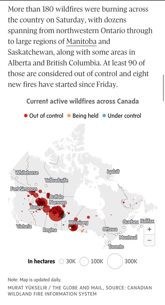 Wildfire season hits MB, SK,AB:  map of active fires 