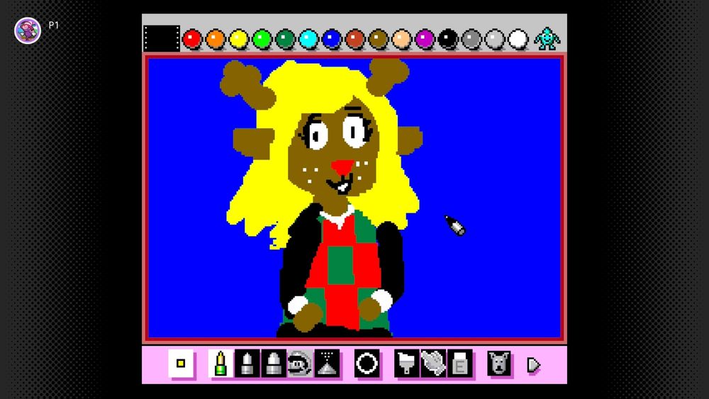 Noelle Deltarune doodle on Mario Paint