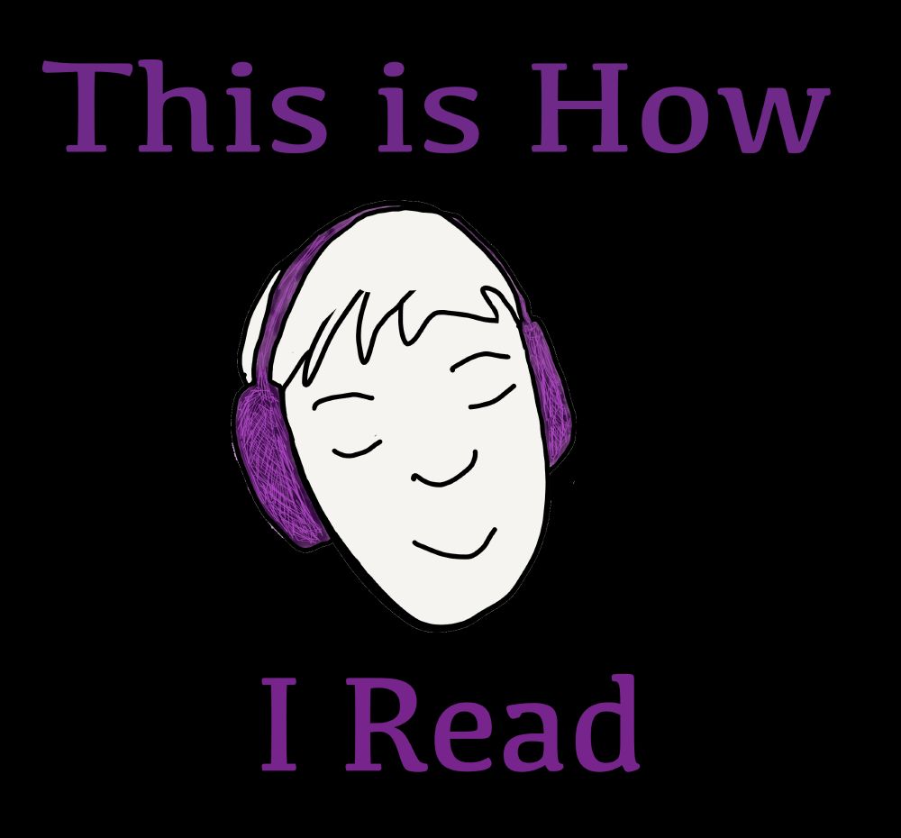 A digital illustration of a person wearing purple headphones, with the words “This is How I Read” above and below