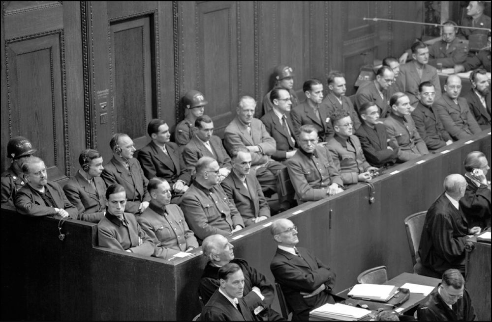 The Nuremberg Doctors’ Trial, Nazi doctors and officials accused of performing heinous medical experiments on concentration camp inmates. SS General Dr. Karl Brandt is at lower left. Karl Gebhardt front row middle with glasses. 
Herta Oberheuser served only 5 years, a German Nazi physician who performed medical atrocities on prisoners at the Ravensbrück women's concentration camp. she was sentenced to 20 years in prison at the Doctors' Trial, but served only five years of her sentence. A survivor of Ravensbrück called Oberheuser "a beast masquerading as a human".
Oberheuser and Karl Gebhardt were posted to Ravensbrück in 1942 in order to conduct experiments on its prisoners. They conducted gruesome medical experiments, without anaesthetic, such as infecting wounds with rusty nails, broken shards of glass, dirt or sawdust; treating purposely infected wounds with sulphonamide and removing or amputating bone, muscle, and nerve tissue to study regeneration. The prisoners in these experiments were cruelly referred to not as human beings but as "guinea pigs" or "rabbits".
7 were convicted to death: 
SS-Gruppenführer Karl Brandt (Personal physician to Adolf Hitler and organizer of the Aktion T4 euthanasia program) 
SS-Gruppenführer Karl Gebhardt (personal physician to Reichsfuehrer-SS Himmler and physician  at concentration camps #Ravensbrück and #Auschwitz) 
SS-Standartenführer Rudolf Brandt (Personal Administrative Officer to Reichsführer-SS Himmler and coordination of the experiments at the camps)
SS-Oberführer Joachim Mrugowsky (physician at #Sachsenhausen concentration camp)
SS-Standartenführer Wolfram Sievers (Reich Manager of the Ahnenerbe Society and coordination medical experiments at #Dachau and #Natzweiler)
SS-Oberführer Viktor Brack (prominent organizer of the Aktion T4 (Child) euthanasia program)
SS-Hauptsturmführer Waldemar Hoven (physician at #Buchenwald concentration camp and prominent organizer of the Aktion T4 euthanasia program)