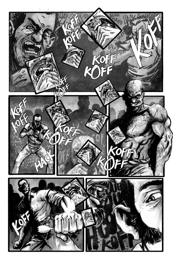 A prisoner is about to fight a man with a spork