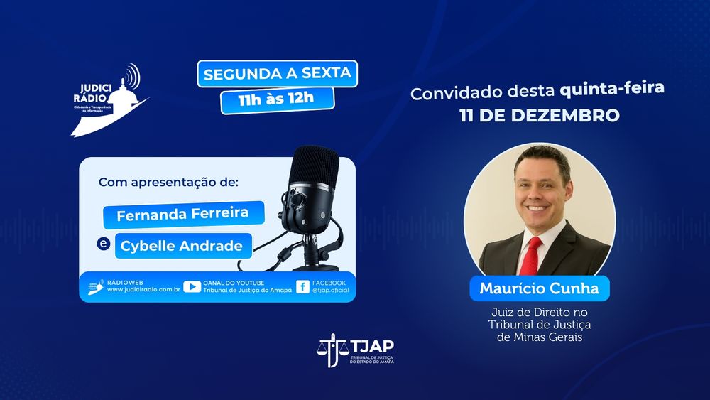 Arte de divulgação do programa JudiciRádio Notícias 