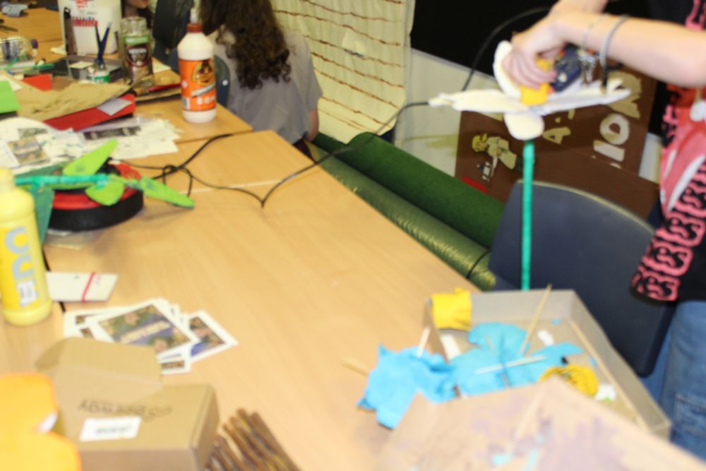 Student creating props