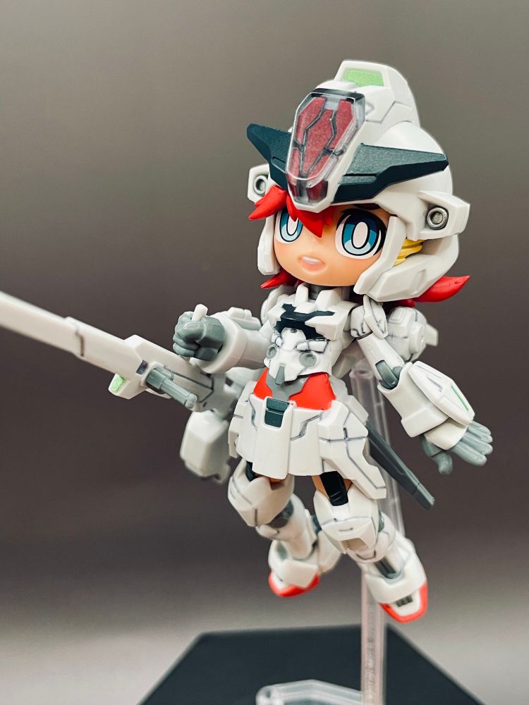 Mechagurumi figure of Calibarn Suletta, flying pose