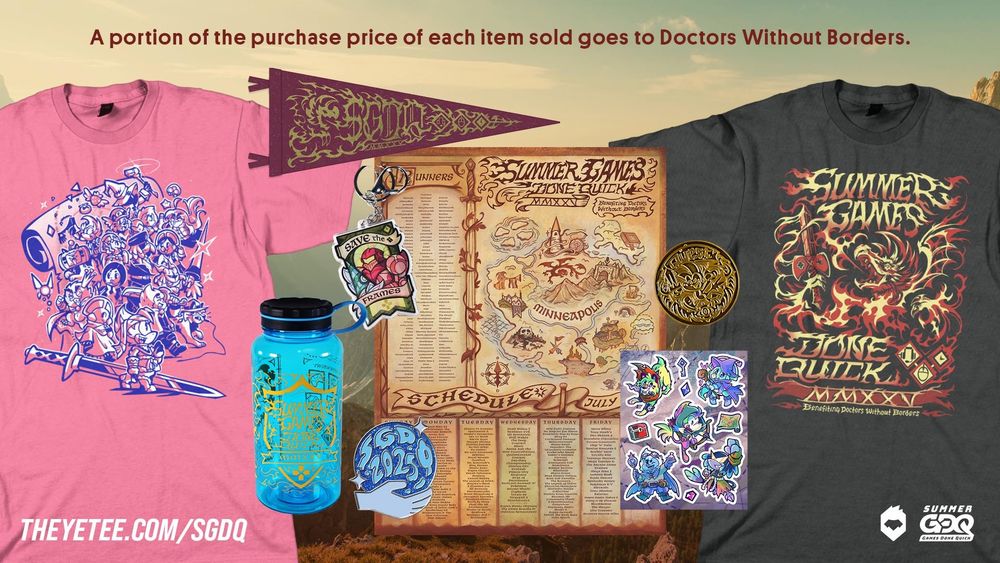 Image of some tees and accessories from The Yetee's SGDQ 2025 collection