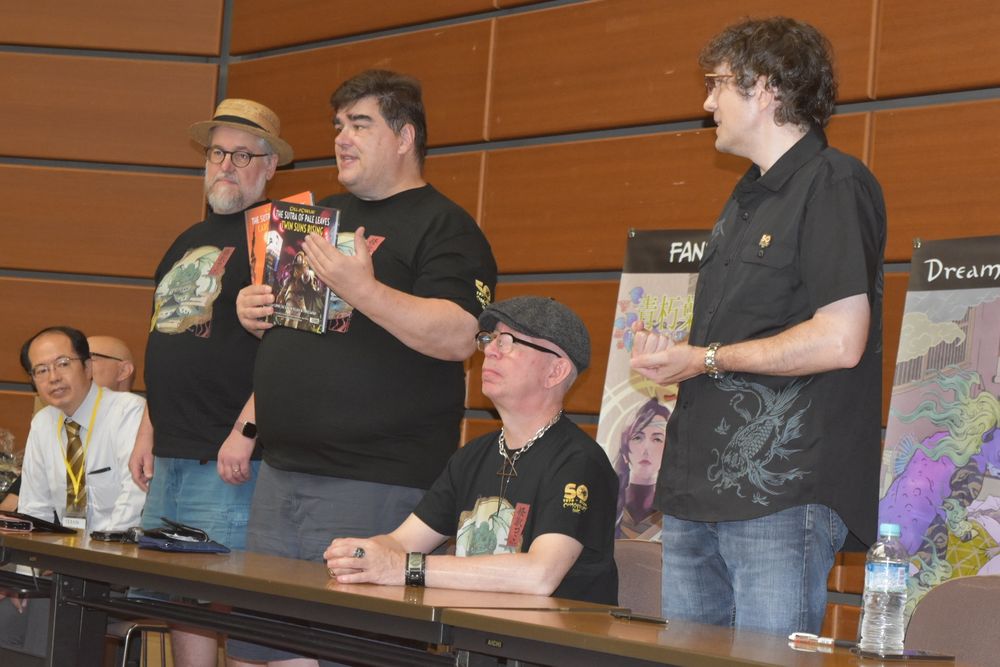 Showing off The Sutra of Pale Leaves during KaijuCon 2025.