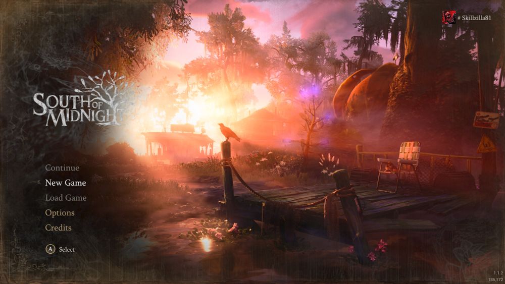 Title Screen for South of Midnight 