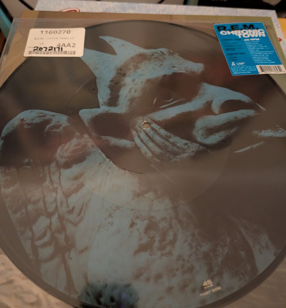 The picture disc EP of REM's Chronic town 