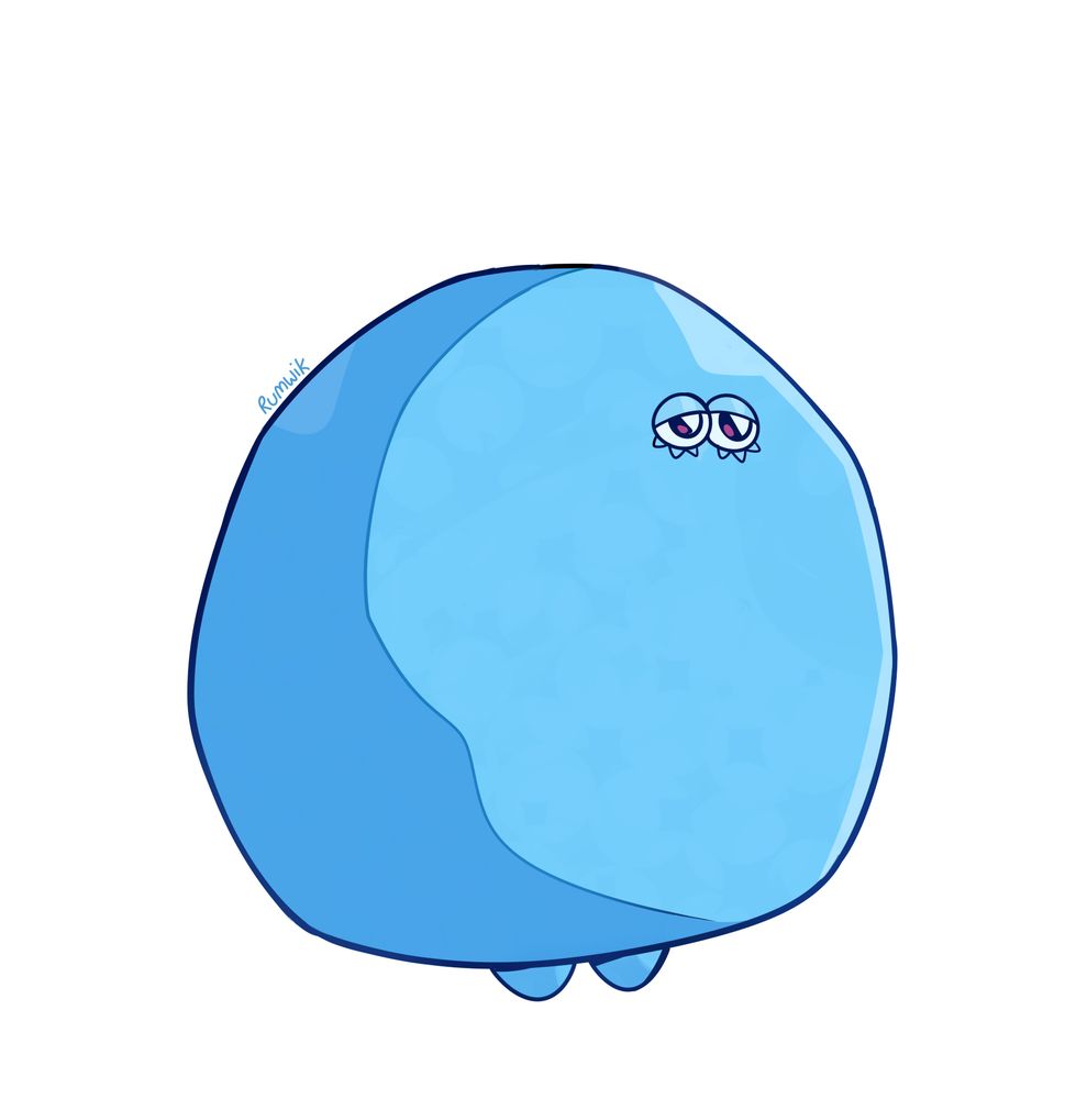 Digital drawing of a large fractone with a small face.