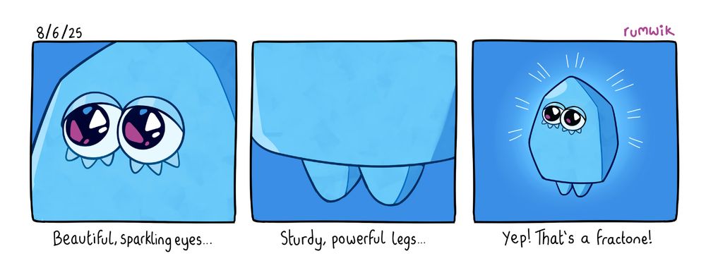 Digitally drawn three panel comic admiring the qualities of a fractone from Donkey Kong Bananza.