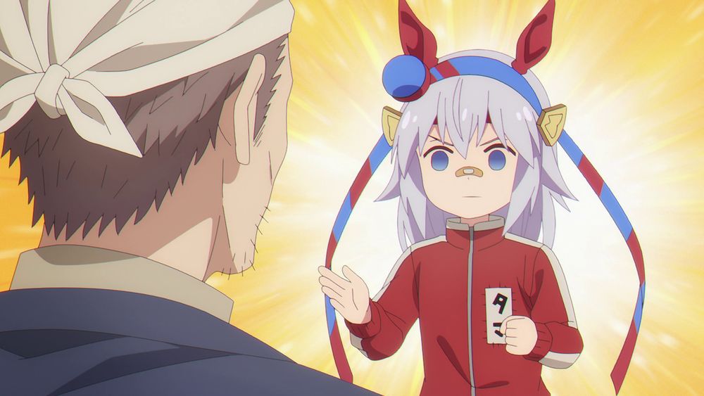 A young Tamamo Cross playing the straight man with her childhood trainer.