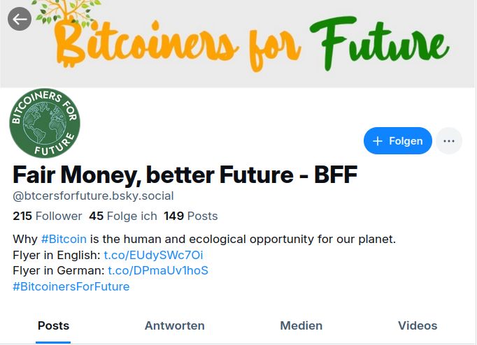 "Bitcoiners for Future" Account.