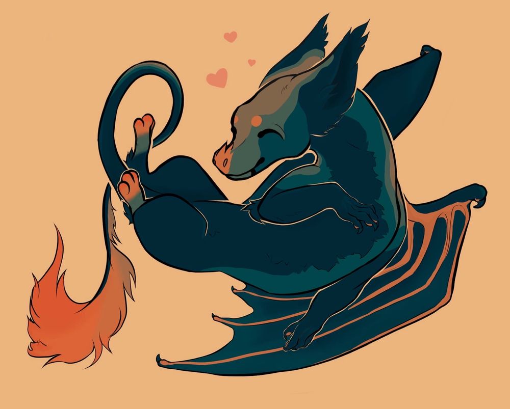 Art of a bat-like character, cute