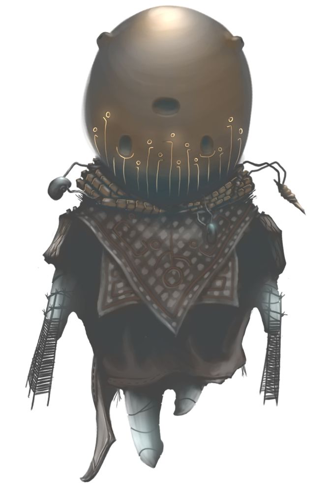 A waterfolk, with their clay masks, their reed paddle gauntlets, fetish shells and traditional Aua (a leathery, fin-sporting coat)