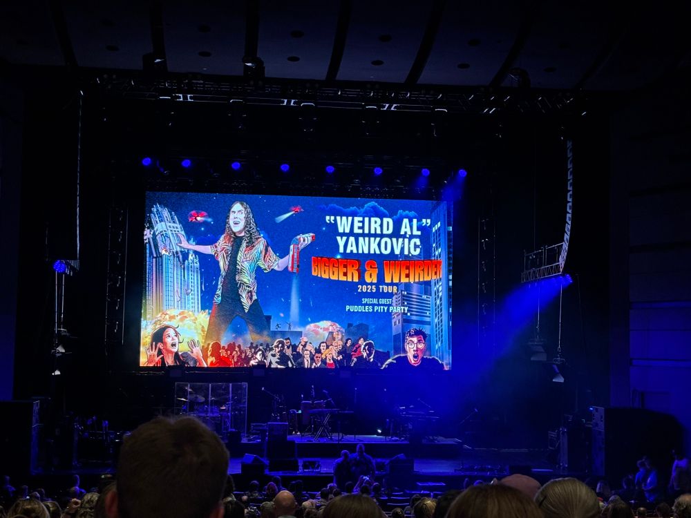 View from great seats at a Weird Al Yankovic show.