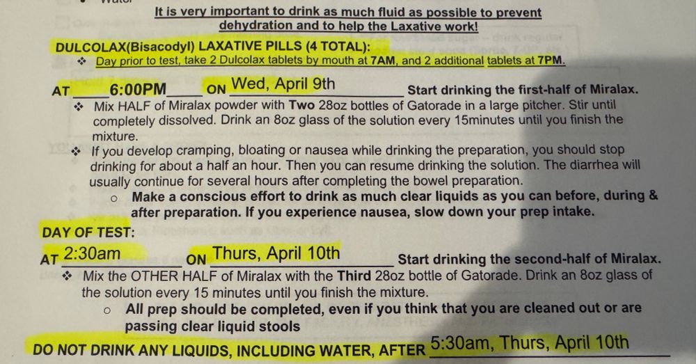 Shitting myself for a colonoscopy