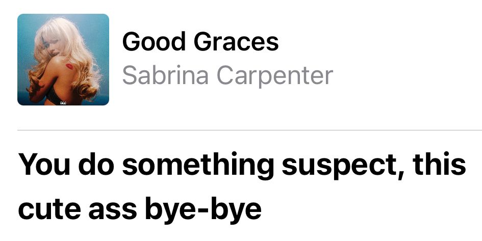 lyrics of ‘Good Graces’ by Sabrina Carpenter 