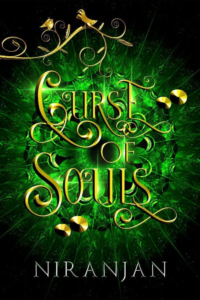 The cover of Curse of Souls by Niranjan with a green background with filigree work