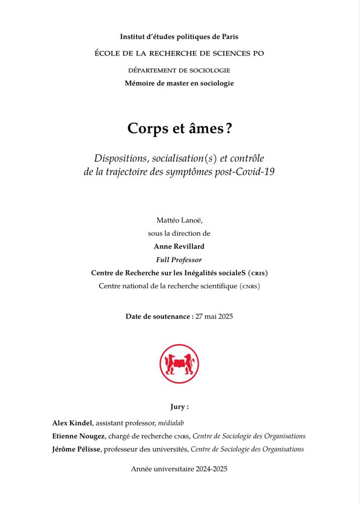 Page de garde du mémoire de master