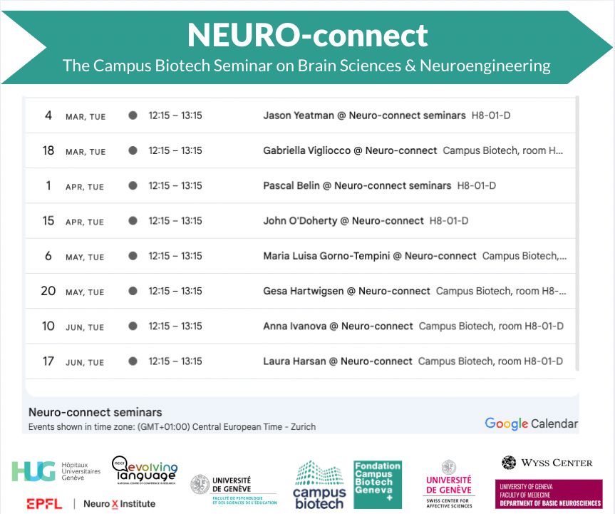 Names of the upcoming speakers: 
Jason Yeatman
Gabriella Vigliocco
Thanh Dang-Vu
Pascal Belin
John O'Doherty
Gesa Hartwigsen
Maria Luisa Gorno-Tempini
Anna Ivanova
Laura Harsan