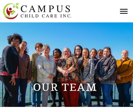 Image of Campus Child Care's administrative team in Cambridge MA. Mobile version fills the screen to the device.
