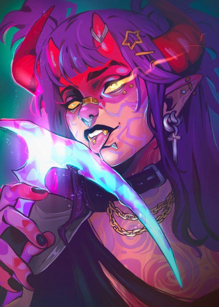 My Original Character, Eres, redesigned as a KPop Demon Hunter Character. 