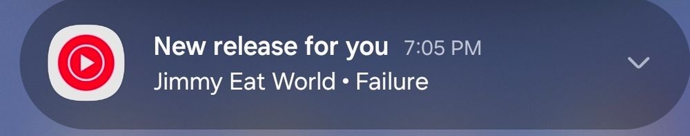 YouTube music- "new release for you Jimmy Eat World - Failure"
