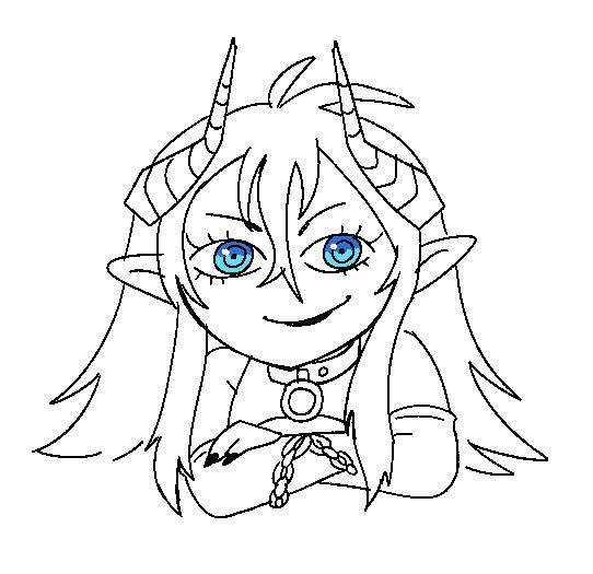 Scary blue eyed demon. A Mephisto redraw of the Big Blue Eyes meme of a character crossing their arms and showing off their blinding blue orbs to the viewer