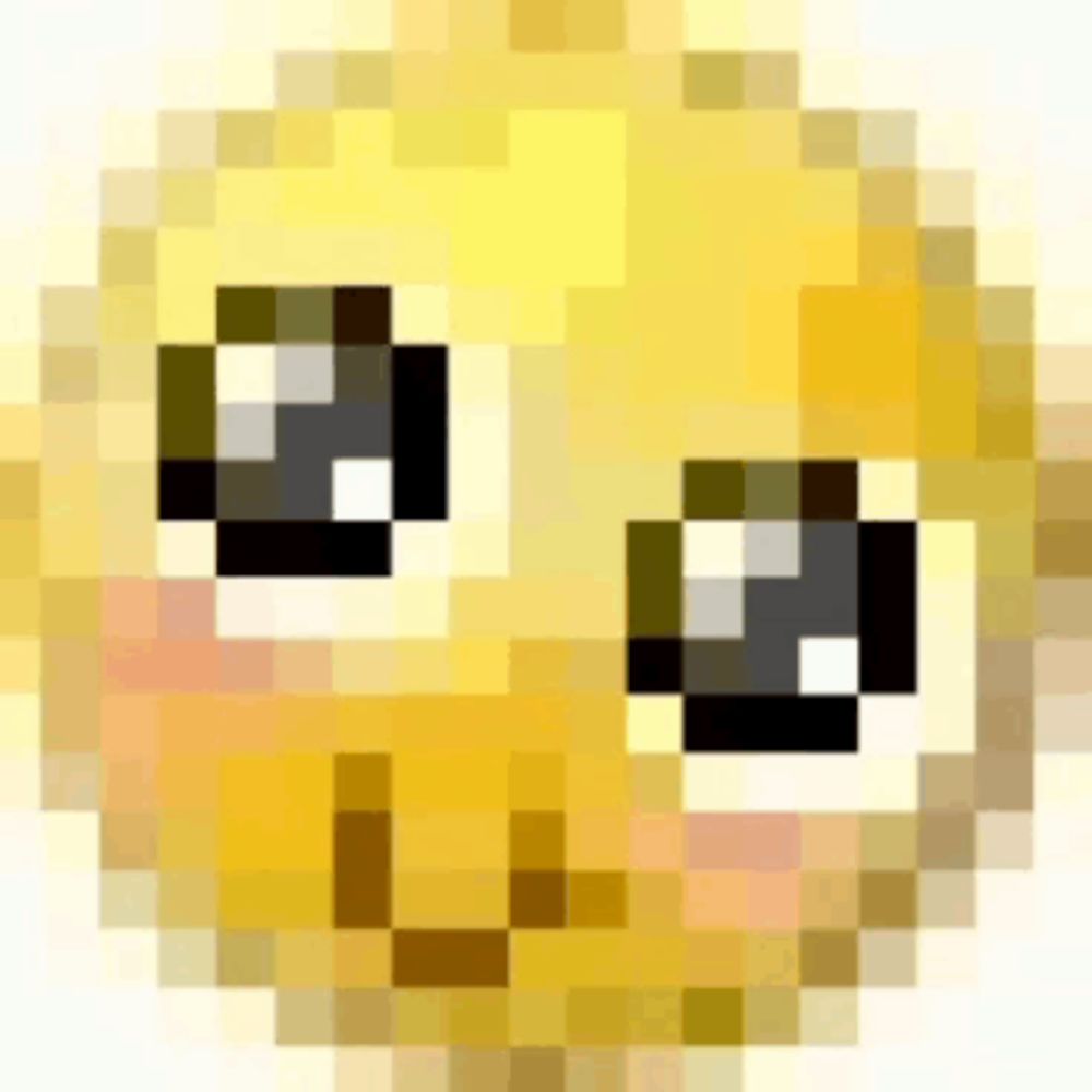 a pixelated image of a yellow smiley face