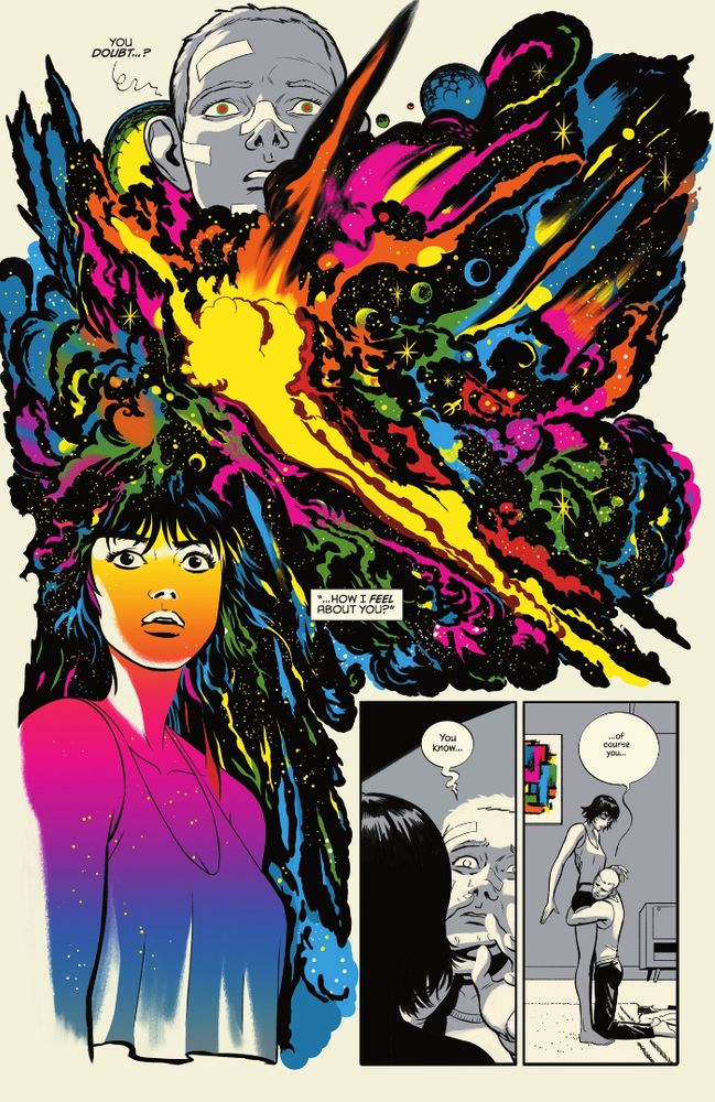 two characters surrounded by a colorful explosion.