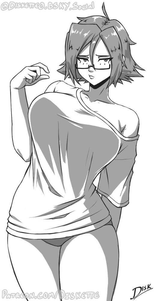 A Sketch of some girl with glasses, no pants, and a big shirt.

You can get all my stuff way early at Patreon.com/Diskette


#Manga #Comics #OC #IndieComic #IndieManga #WebComic #Anime #Art #Artwork #Drawing #Sketch #RKGK #Nopants #Glasses #AnimeGirl #Waifu #Illust #Illustration #Boobs #Bigboobs 