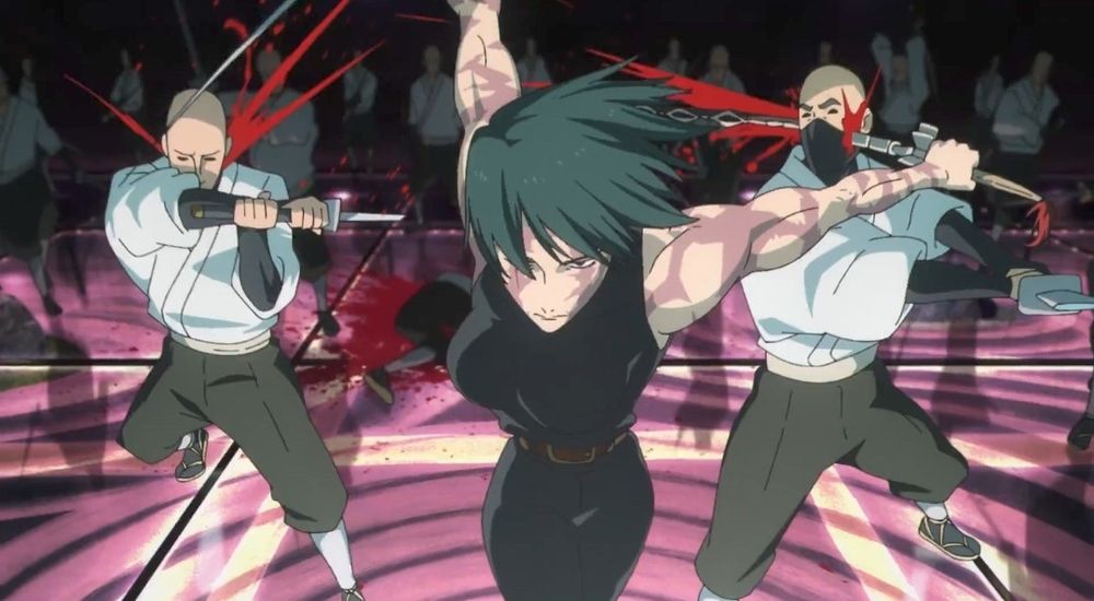 Zenin Maki looking insanely ripped and hot murdering the shit out of the Zenin clan
