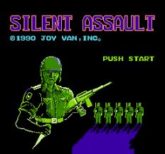 title screen of NES videogame: Silent Assault