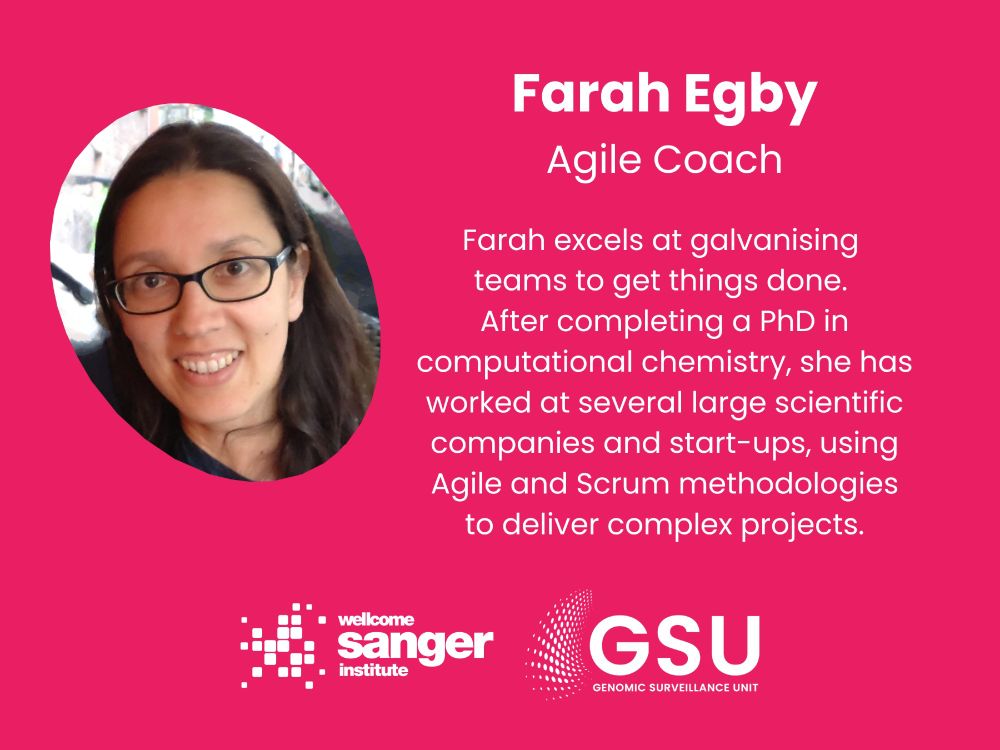 Farah Egby
Agile Coach
Farah excels at galvanising teams to get things done. 
After completing a PhD in computational chemistry, she has worked at several large scientific companies and start-ups, using Agile and Scrum methodologies to deliver complex projects.