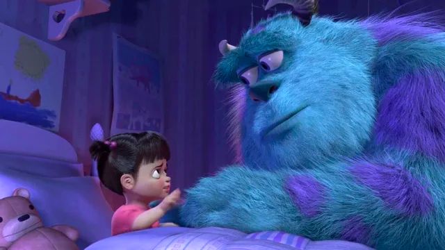 Monsters Inc. (Boo and Sulley saying goodbye.)