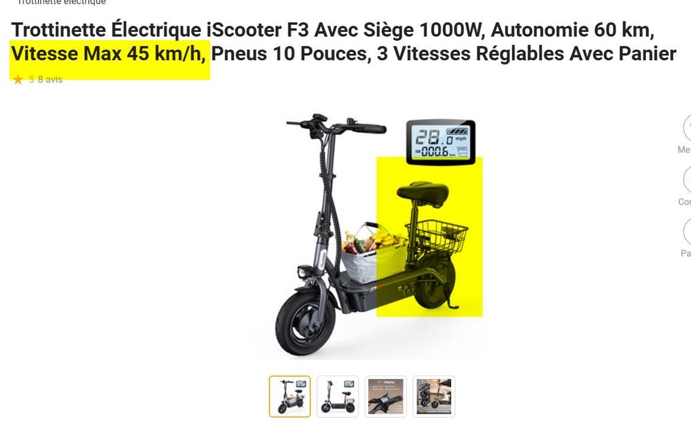 45 Km/h + selle : deux interdits majeurs pour les EDPM : ce truc est un cyclomoteur non homologué.