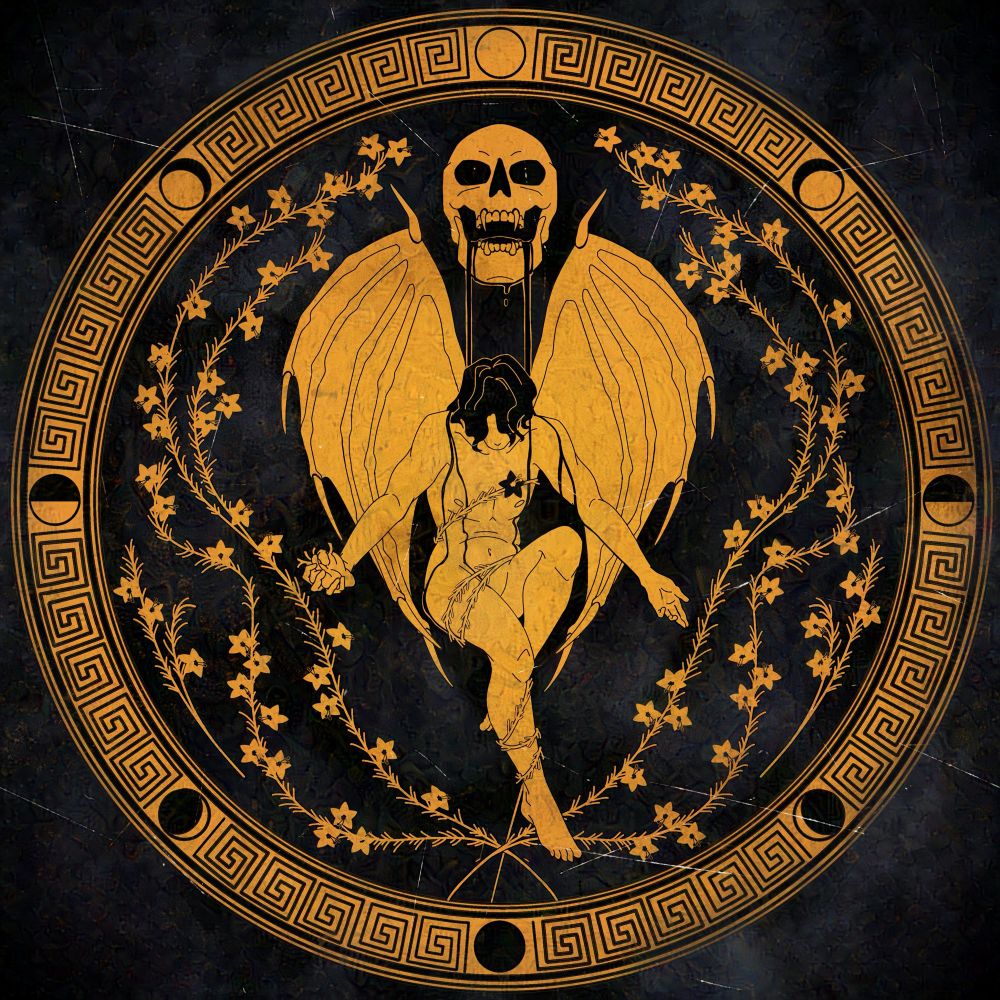Artwork by Sabrina Martinez for the Neon December single “Dirge of the Immortal”. It depicts a vampire in the style of ancient greek pottery